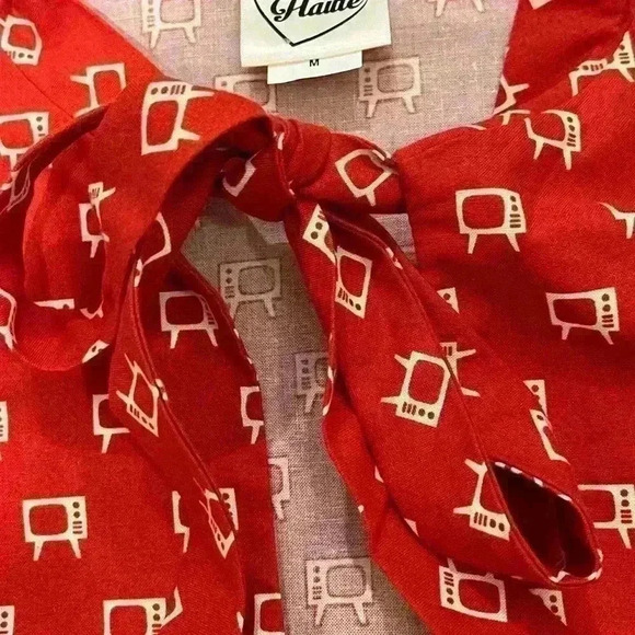 NWOT Heart of Haute Retro TV Console print Rockabilly Pin Up dress sz medium - Picture 2 of 10